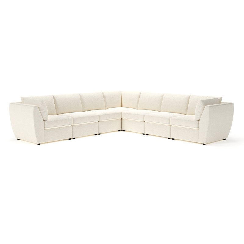 Caldwell 7-Piece Modular Upholstered Sectional, Davis Pearl