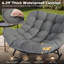 Fauteuil à bascule extérieur en métal, chaise longue moderne d'intérieur / extérieur avec coussins ergonomiques épais de 6,29 po (gris)-1640263779