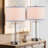 Ensemble de 2 lampes de table Kyrid à commande tactile USB en verre avec ampoules DEL pour tables de chevet