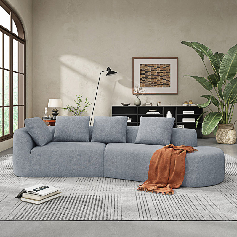 Canapé modulaire Boneless, Gris clair