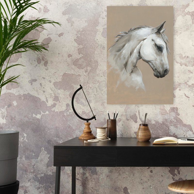Majestic Stallion I Elegant Contemporary Horse Wall Art Print 1 Piece Wrapped Canvas Wall Art, 60.96cm H x 40.64cm W