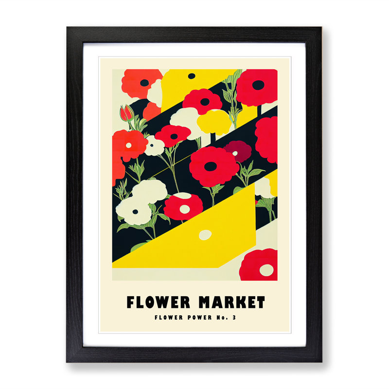 Flower Market Exhibition Power No.4 - Single Picture Frame Print on Wood, 46cm H x 34cm W x 2cm D