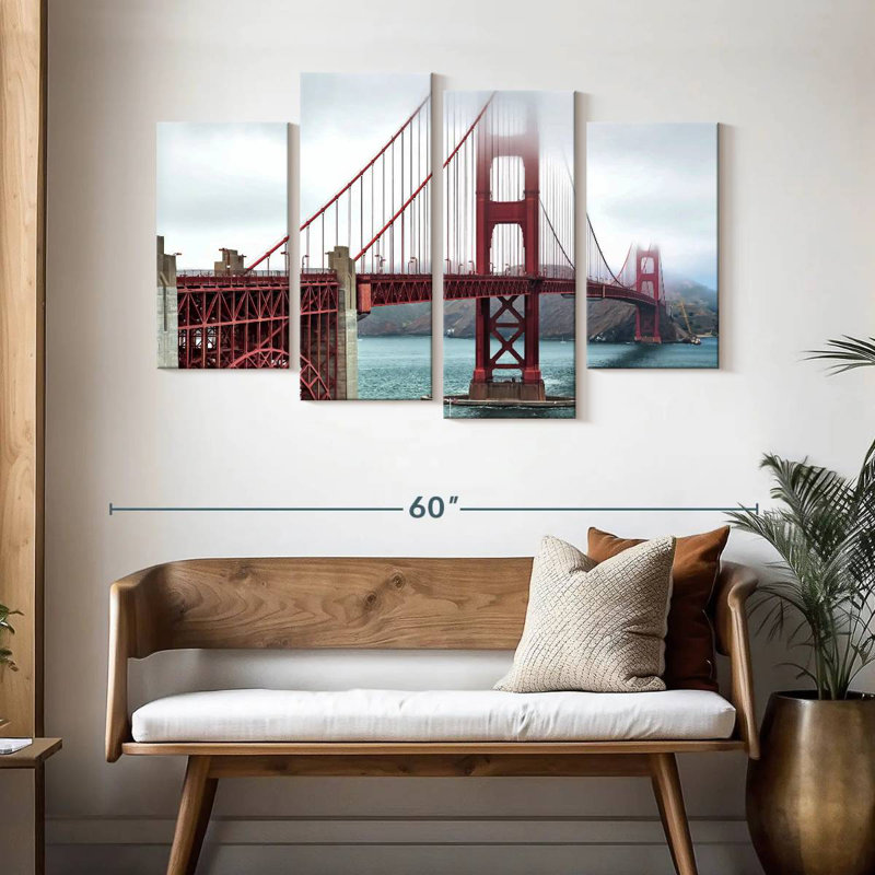 Lilie Golden Gate Bridge Stormy Mist, 32" H x 52" W