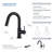 Circular Single Handle High-Arc Pull Down Sprayer Bathroom Vanity Sink Faucet-123849359
