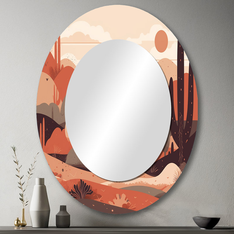 Miroir décoratif sur métal Sublime Desert Simplicity - Paysages, 43 po x 33 po