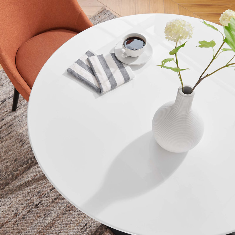 Modway Lippa Round Dining Table, 28.5" H x 35.5" W x 35.5" D, Black