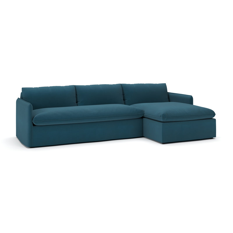 Bellatrix 2-Piece Slipcovered Sectional, Bayou Midnight Canvas, Right Hand Facing