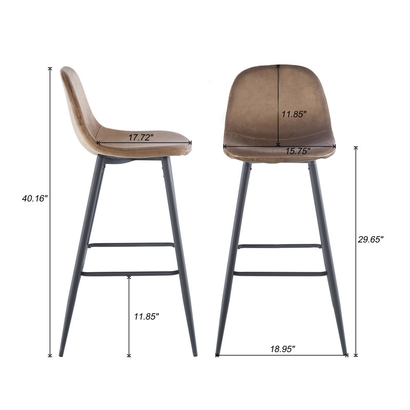 Velvet Bar & Counter Stool, Brown