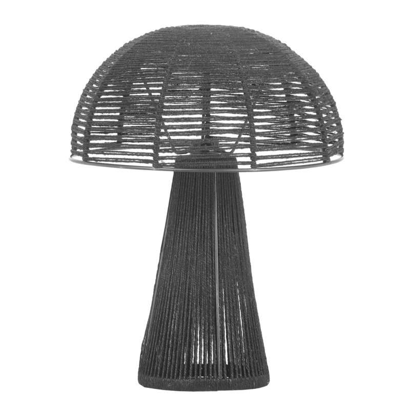 Lampe fantaisie en jute, Noir, noir, noir, noir