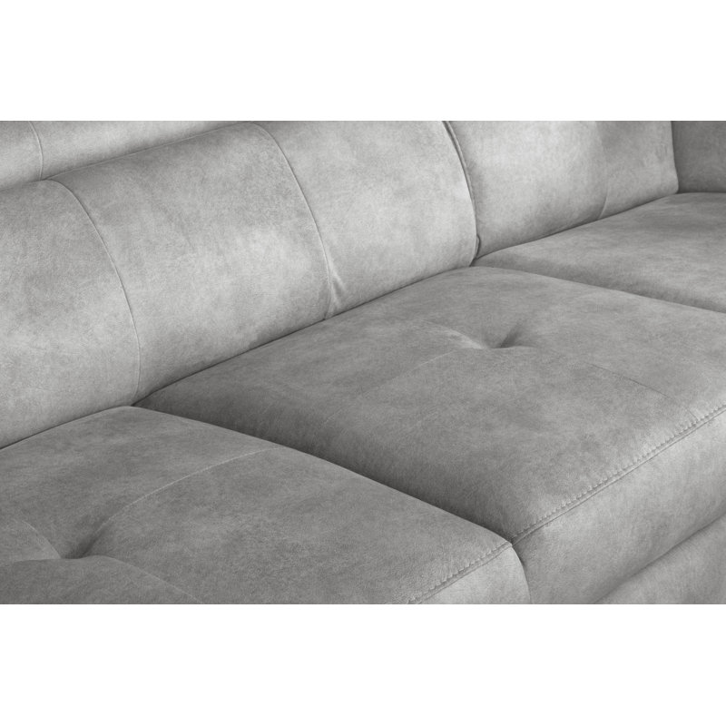 MONTANA Fabric Corner Sofa with Sleeping Function and Storage and Adjustable Headrests, Right Hand Facing, Gray
