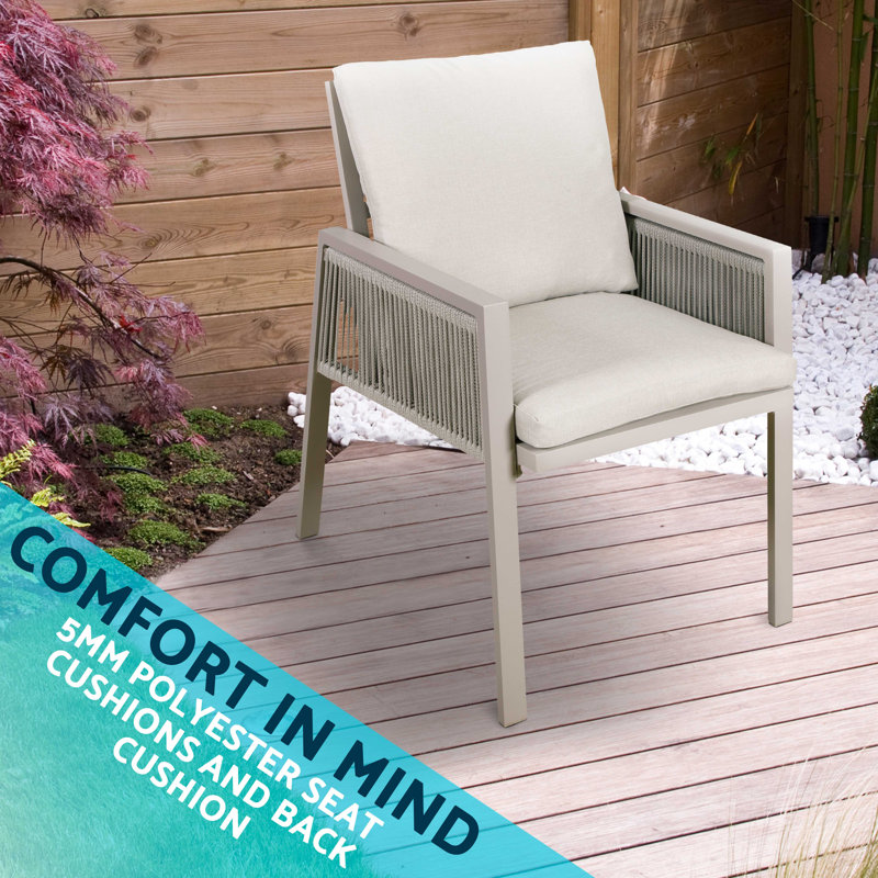 Leniece Patio Dining Armchair with Cushion