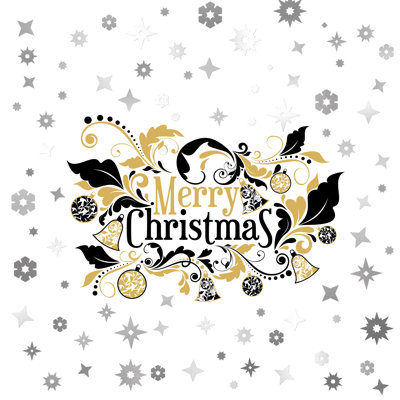 Elegant with Metalic Snowflakes Christmas Wall Sticker