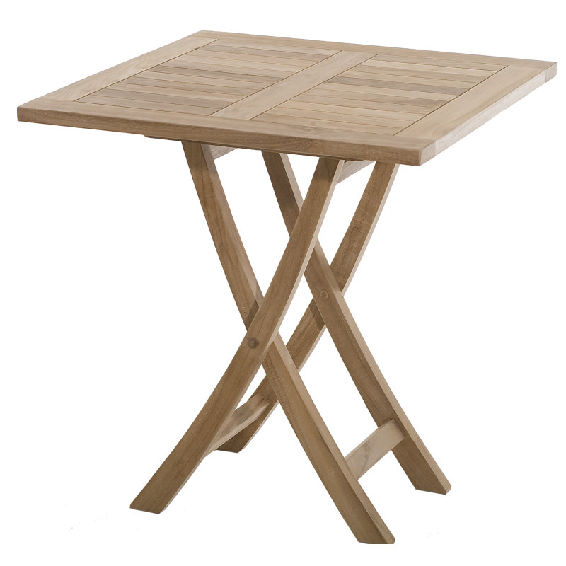 Woehler Square Teak Folding Outdoor Dining Table , cm W cm D, 75.5cm H x 70cm W x 70cm D