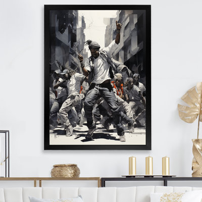 «Black and White Hip Hop Dance», art mural sur toile