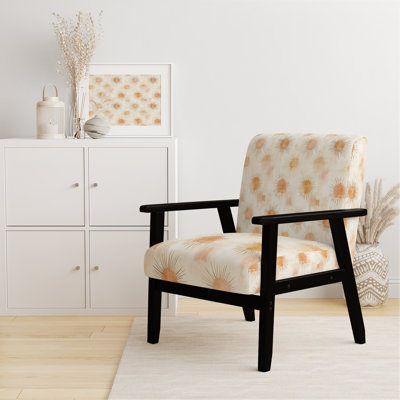 Chaise rembourrée Starburst - Chaise avec accoudoirs boho sun minimal orange