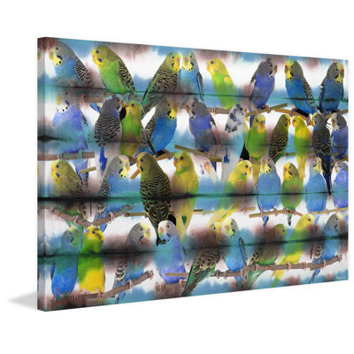 « parakeets » par parvez taj,, reproduction d’art sur toile tendue