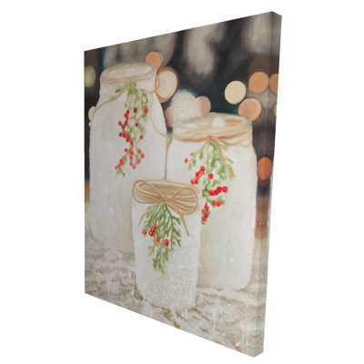 Bougies de Noël - Toile botanique scandinave