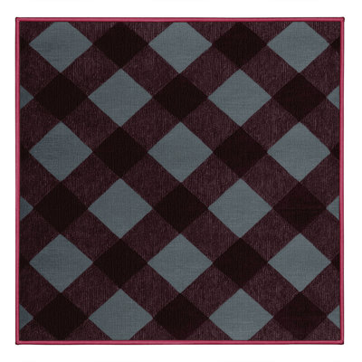 Machine Washable Checkered Red Area Rug