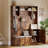 78.7 Inch Tall Hall Tree with Bench and Shoe Storage, Modern Wood Entryway Bench with Coat Rack, 4 Hanging Hooks, 3 Open Compartments for Hallway, Mudroom, Apartment-2698928