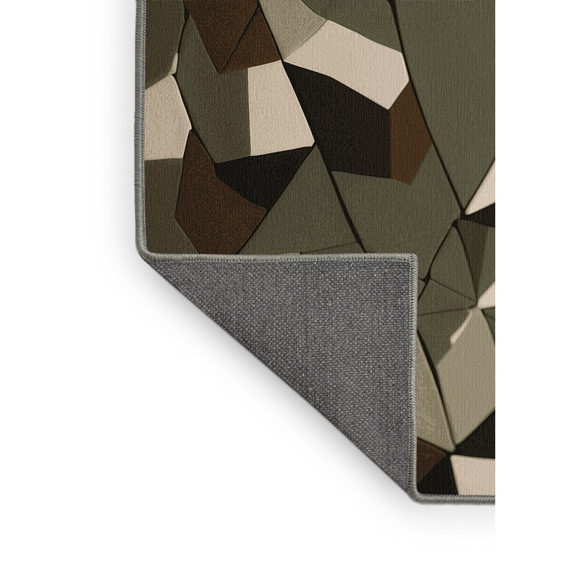 Geo Camouflage Rug, Round 5'