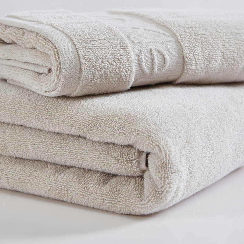 Calvin Klein Iconic Solid Cotton 3 Piece Towel Set, Beige