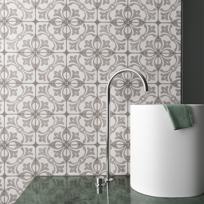 Seville Art 8" x 8" Patterned Porcelain Floor and Wall Tile