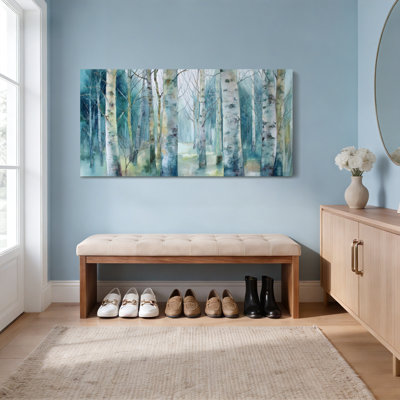 Forêt de bouleaux, aquarelle sur toile, ensemble de 1 reproduction d'art sur toile