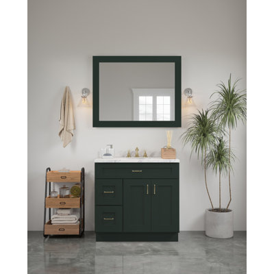 Miroir de coiffeuse à cadre Shaker 42 po x 34 po, vert, 29BFBB6D32794FB097E1AD317CDEB14B