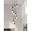 10 grands lustres en cristal K9 noirs à 10 lumières pour plafond haut