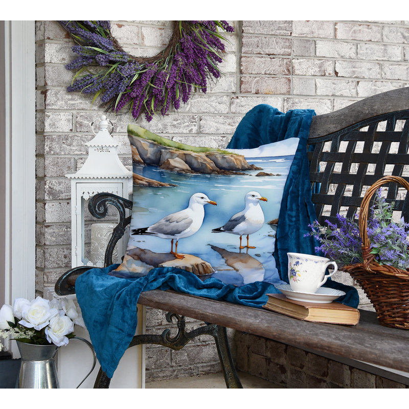 Coussin décoratif Gulls Scavenging, Carré 18 po