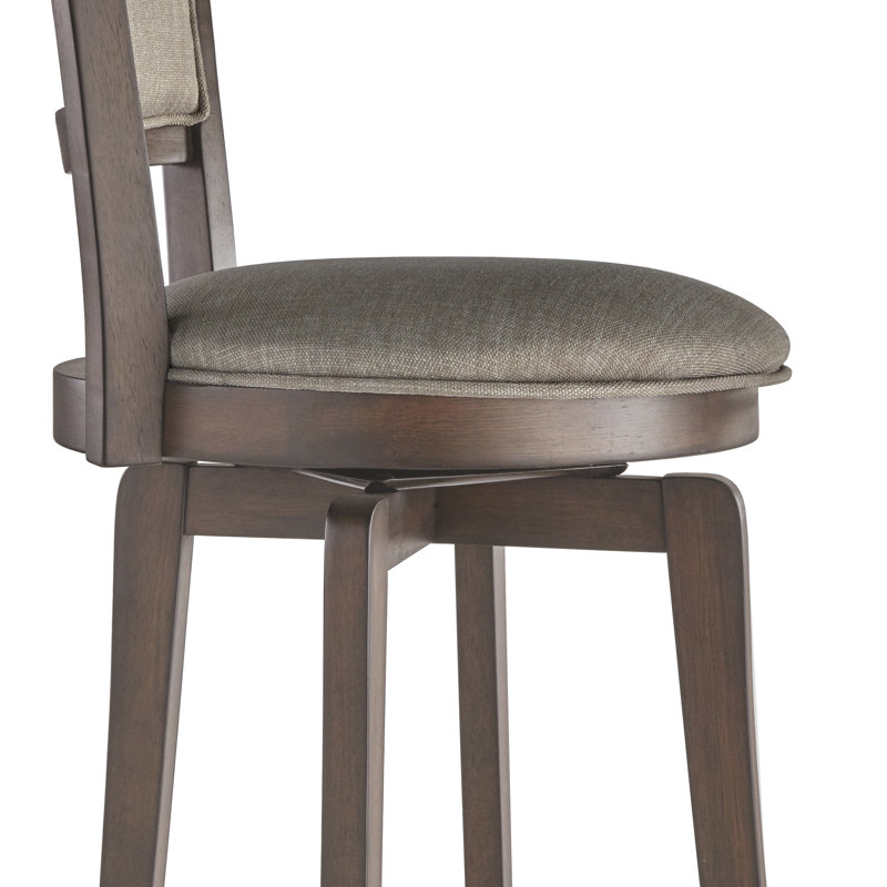 Tabouret pivotant Amelia, Tabouret de comptoir (siège d'une hauteur de 24 p, Brun rustique