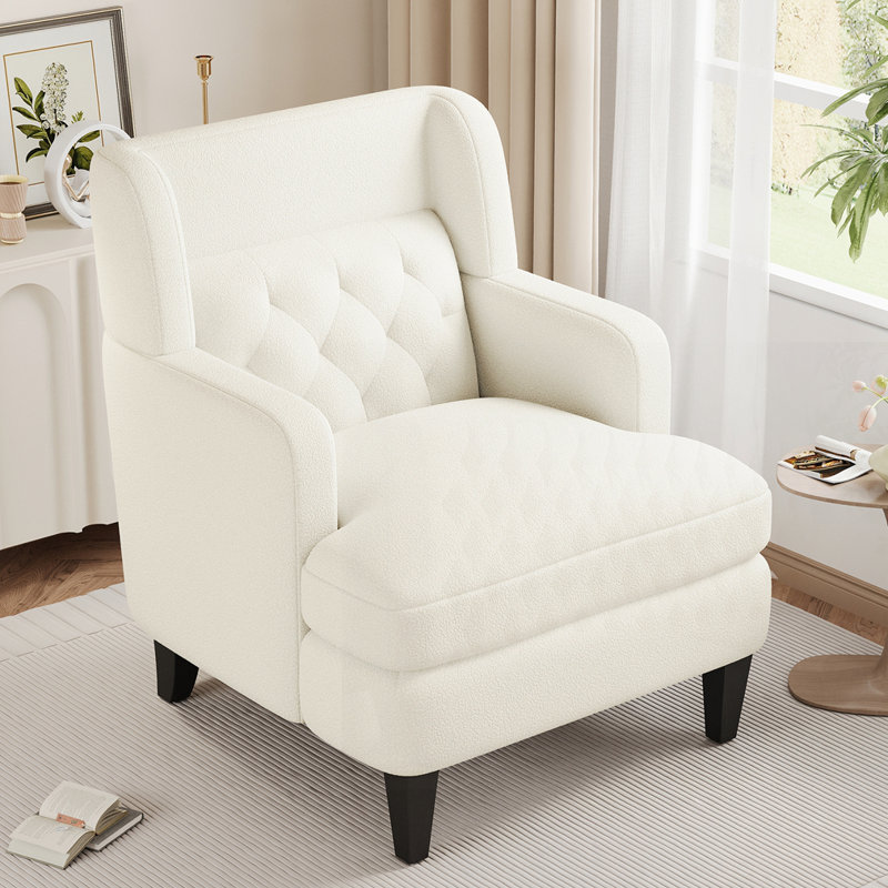 Chaise d'appoint rembourrée et rembourrée, Beige