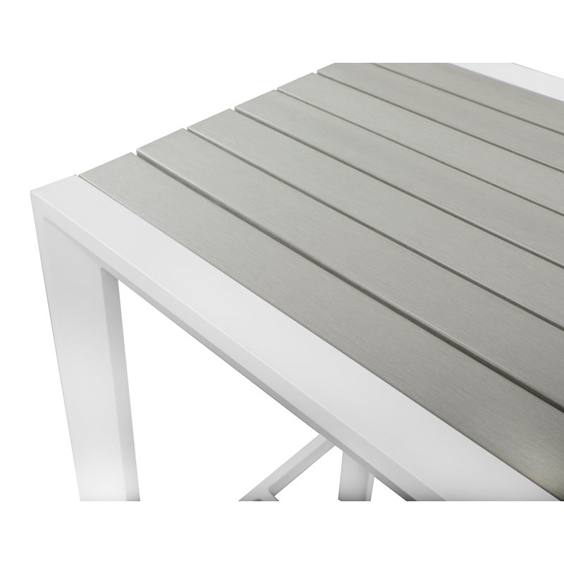 Noland Rectangular Outdoor Bar Table, Light Grey