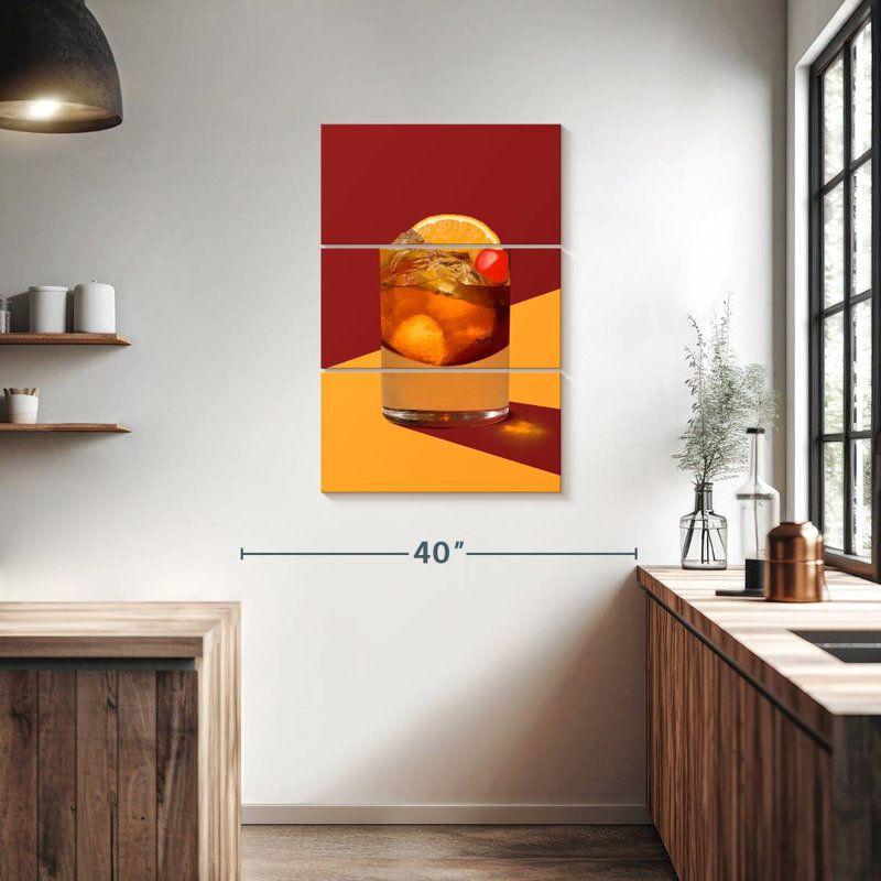 Yarlin Old Fashioned Bar Cocktail, H 38 po x l 24 po