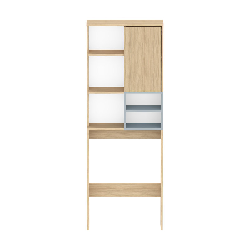 Kes Bathroom Storage, Light Oak/Grey
