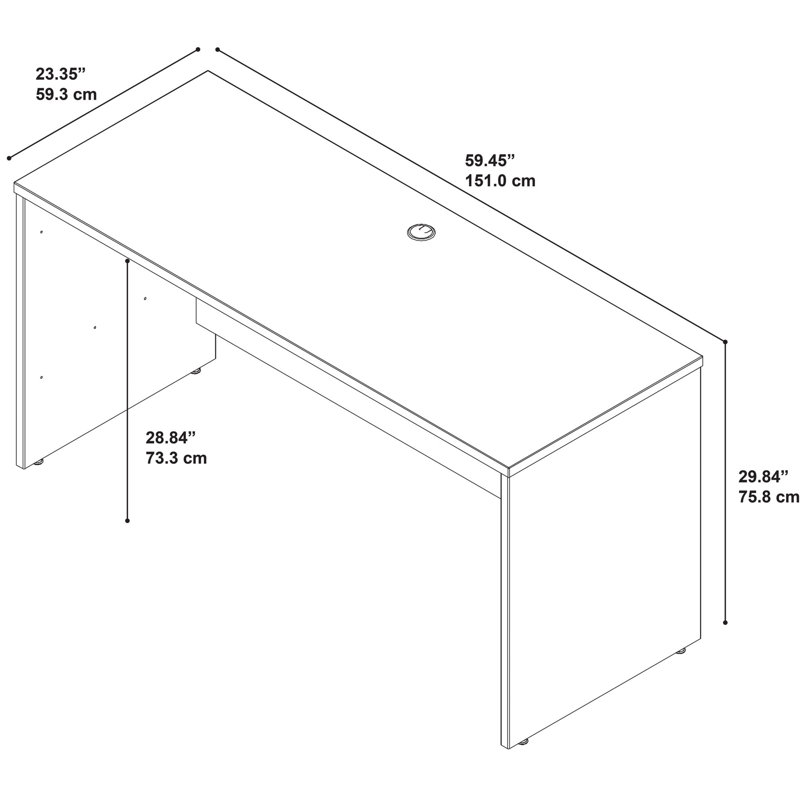 Series C Desk Shell, Hansen Cherry, 30" H x 60" W x 24" D