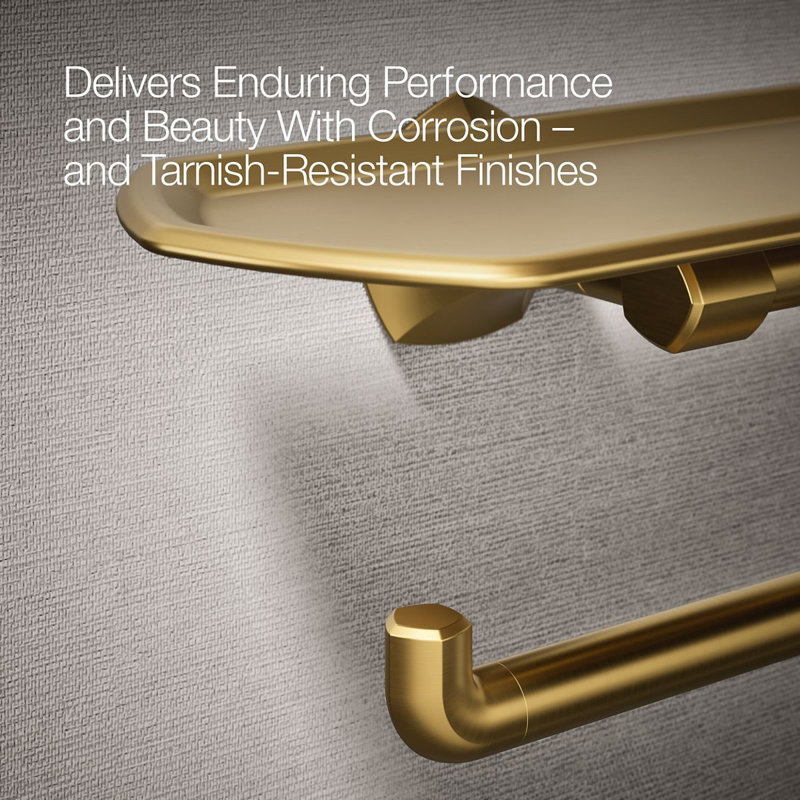 Occasion Toilet Paper Holder With Tray, Gold