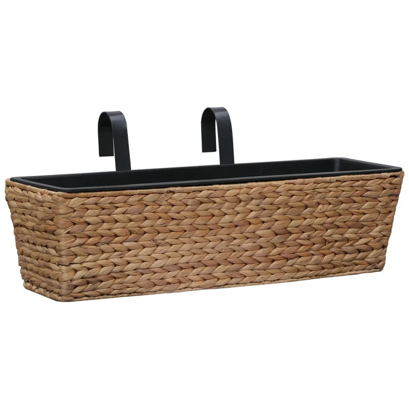 Fallston Rattan Planter Box, Brown