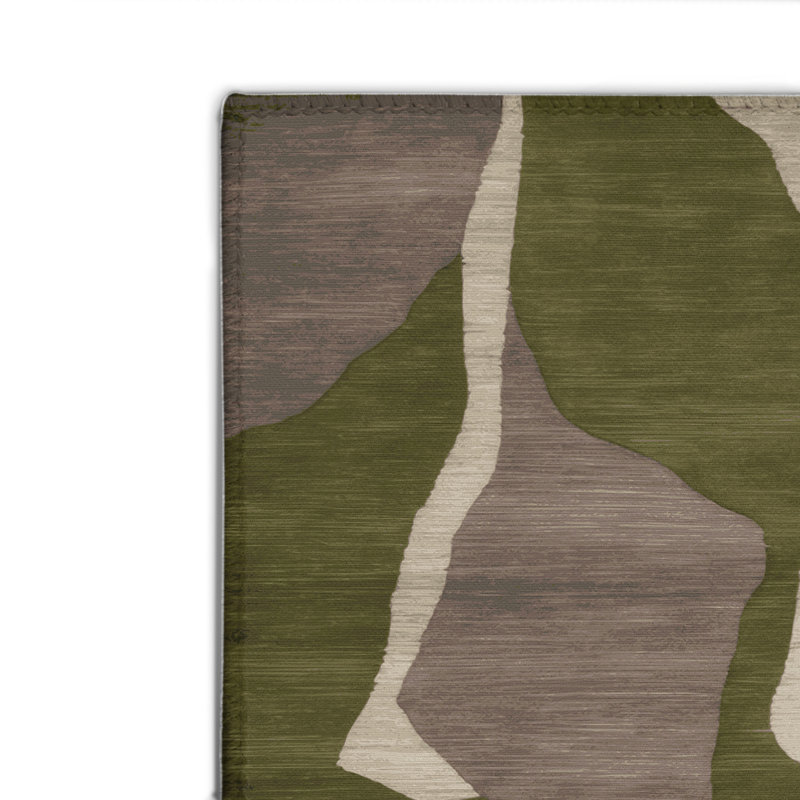 Watercolor Brown Indoor and Outdoor Area Rug, Rectangle 9' x 12'