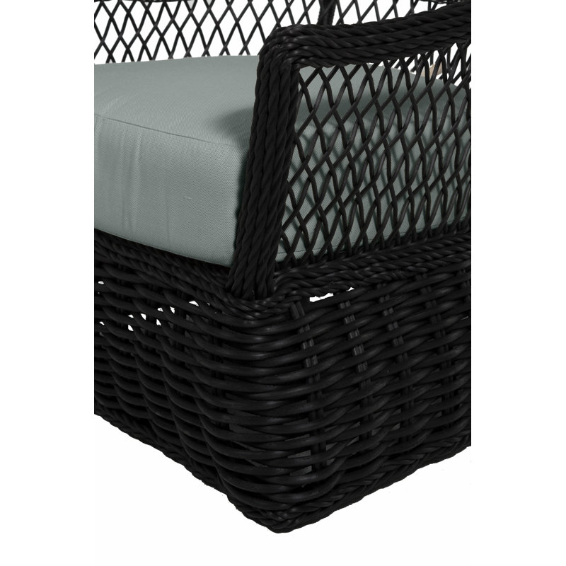 Fauteuil oscillant tissé Soho, Pas de soudure, Noir, Toile sable