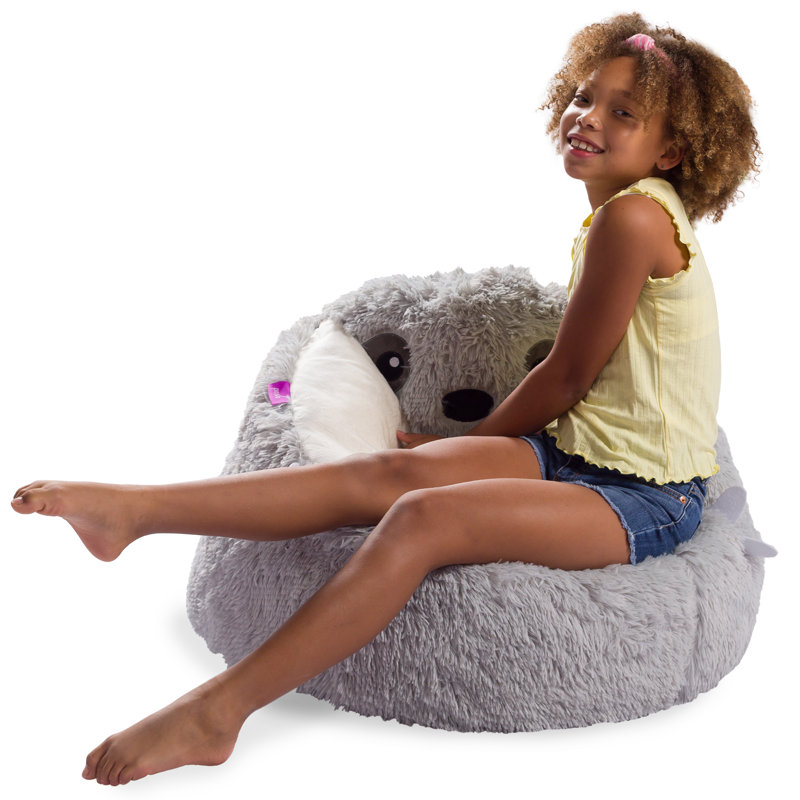 Animal Bean Bag Chair Structured Comfy, Cozy and Soft Filled Kid Bean Bag Lounger Seat for Gaming, Reading and Watching TV, for Children, Multiple Faux Fur Animal Chair Designs