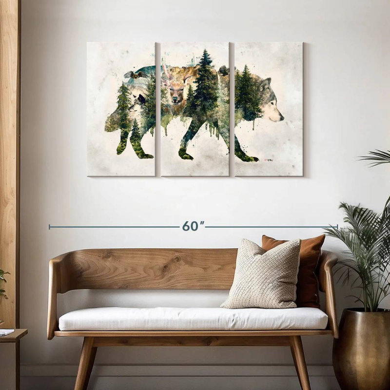 Brampt Walk With Wolves, 28" H x 45" W