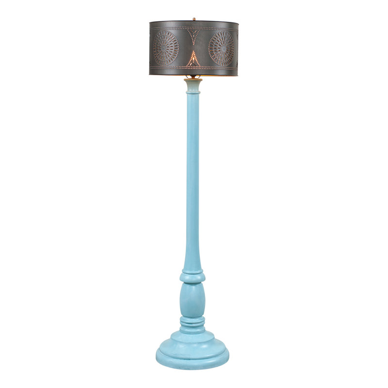 Lampe sur pied 59 po Haslam, Bleu brumeux