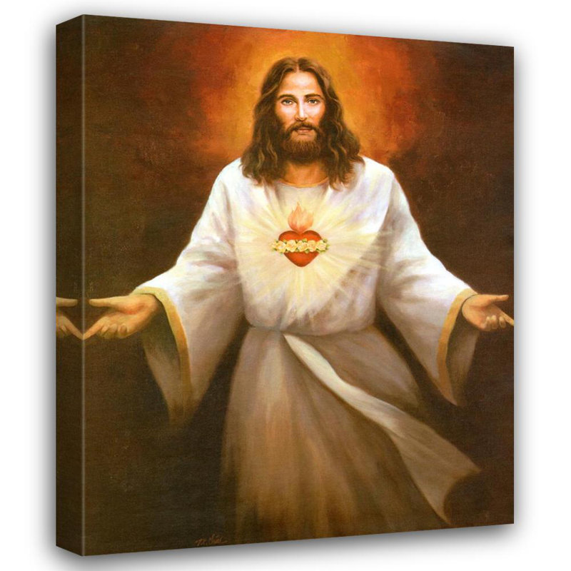 Le cœur sacré de Jésus, H 35 po x l 28 po