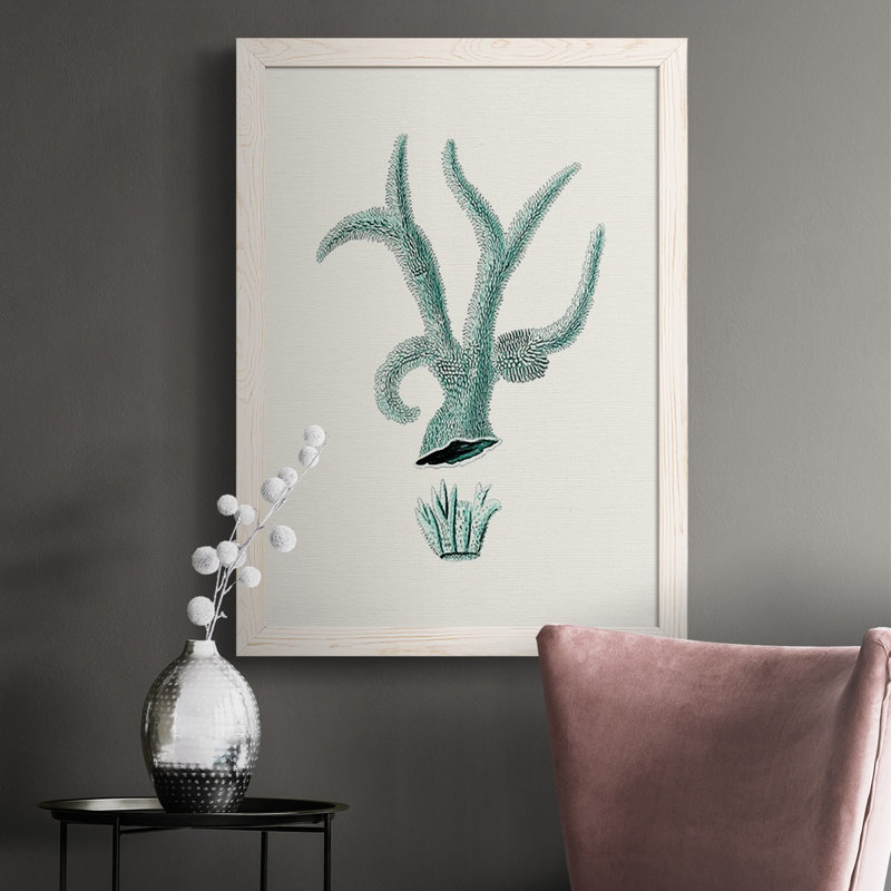 «Alarica Antique Coastal Coral», reproduction d'art sur toile encadrée, H 43,5 po x l 31,5 po x P 1 po, Blanc