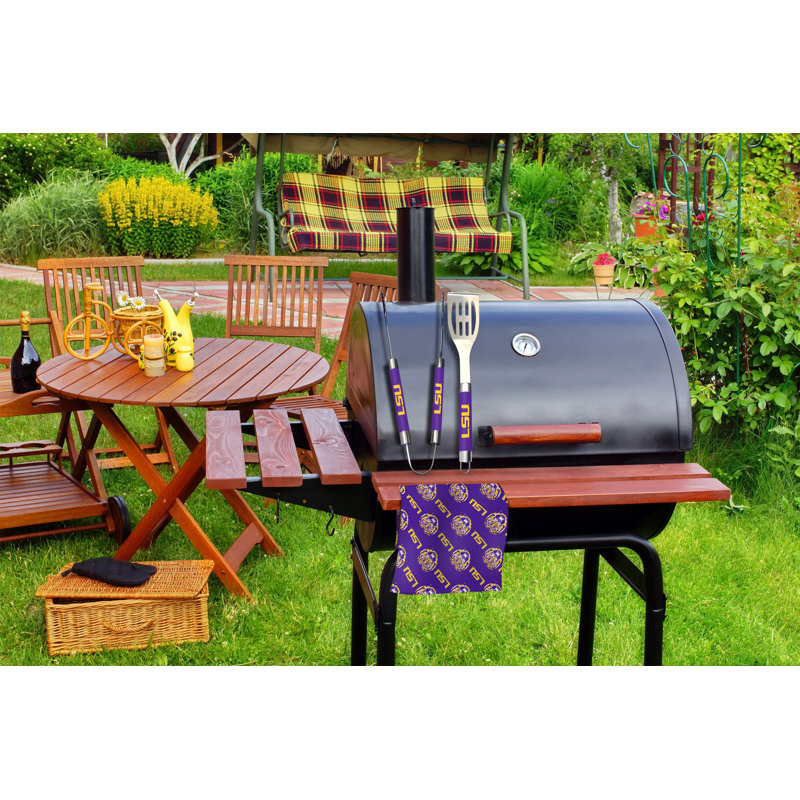 LSU Tigers Collegiate Stainless Steel BBQ Grill Tool Set