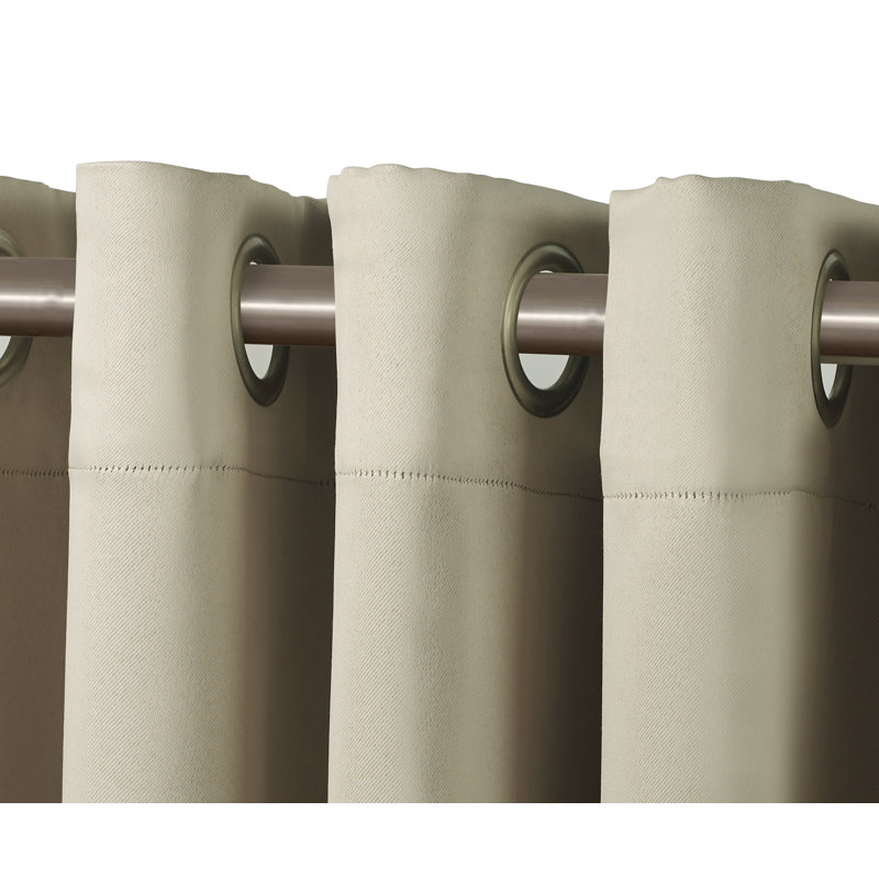  Panneau de rideau simple 1 pièce uni avec œillets, Gris, L 38 po x L 95 po