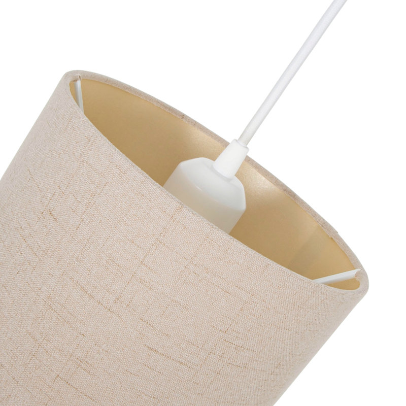 Ibiza Linen Drum Lamp Shade, 15cm H x 20cm W x 20cm D, Taupe