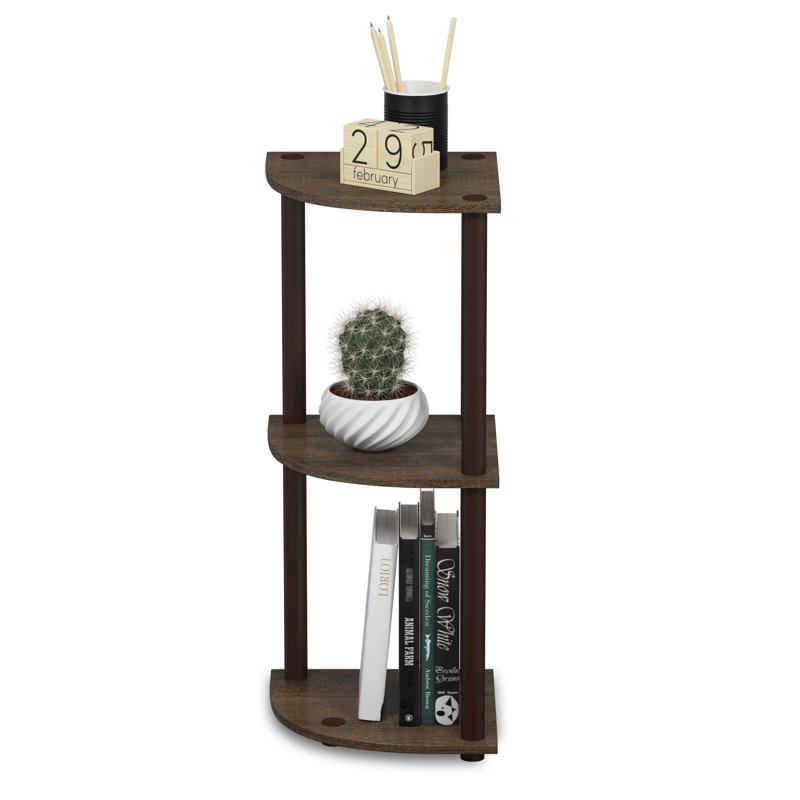 Bibliothèque en coin Baril, Noyer/brun, (2 Shelves) 29.6" H x 11.6" W x 11.6" D