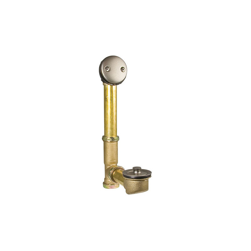 Drain de baignoire Turnstop, Nickel brossé